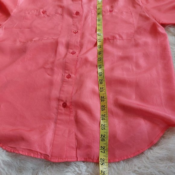 Vintage Sun Coast 100% Silk Women's Red Blouse Shirt Size L - Picture 5 of 12